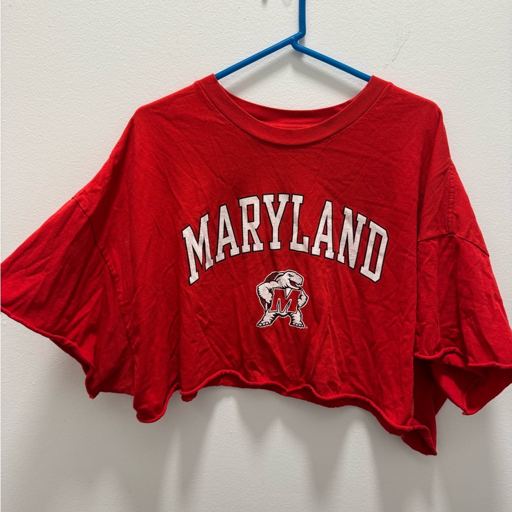 Maryland Red Crop Top - Collegiate Graphic Tee